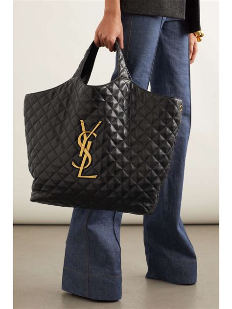 ysl black and white tote|yves saint laurent large tote.